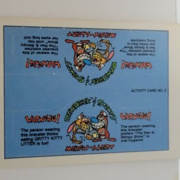 1993 Topps Nickelodeon Ren & Stimpy's Medix Alert Activity Card #2. - Picture 2 of 3